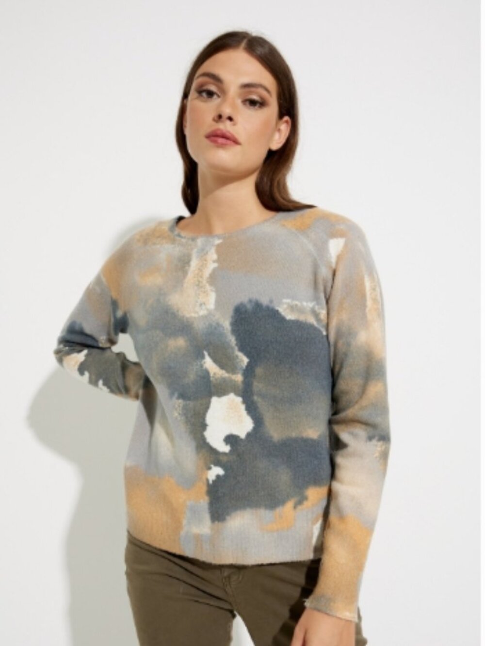 Like New! CHARLIE B Reversible Watercolour Art Sweater Size G/L